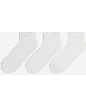 Bershka 3 Pack Of Sports Ankle Socks - White