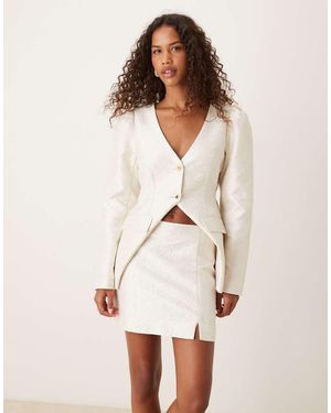 ASOS Minifalda De Sastre De Jacquard De (Parte De Un Conjunto)-Blanco - Neutro