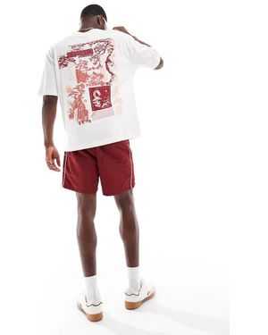 River Island Oversized Japanese Back Print T-shirt - Red