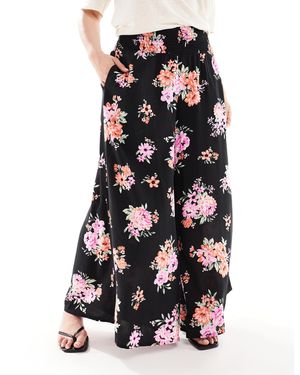 Yours – culotte mit blumenmuster und weitem bein - Weiß