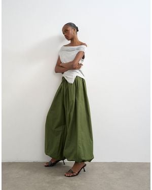 TOPSHOP Oversized Cuff Balloon Trouser - Green