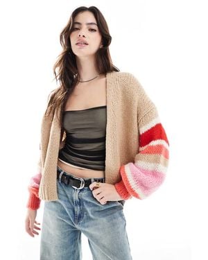 French Connection Monroe Stripe Sleeve Cardigan - Red