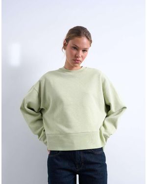 TOPSHOP Felpa Oversize Pesante Premium Chiaro - Verde