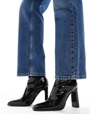 ASOS Eloise High Block Heeled Boots - Blue