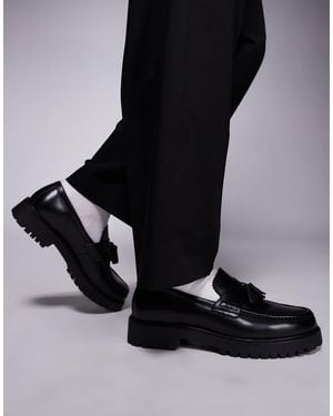 Walk London Sean Tassel Loafer - Black