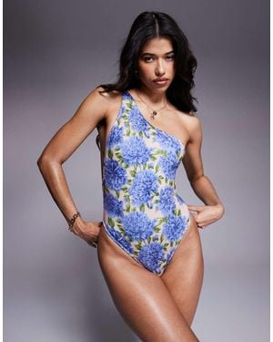 ASOS Hera Assymetric Swimsuit - Blue