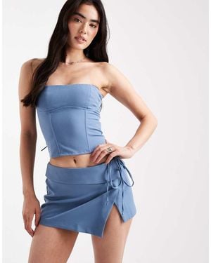 Edikted Selena Lace Up Corset - Blue