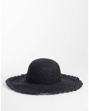 Accessorize Floppy Edge Straw Hat - Blue