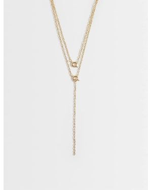 ASOS Collar De Varias Filas Con Detalles De Anillas En Tono - Blanco