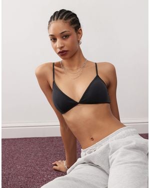 Monki – mix and match – weicher, wattierter bh - Schwarz