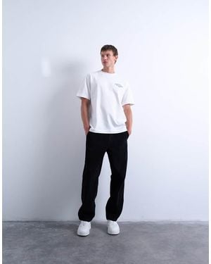 TOPMAN Cord Taper Leg Trousers - White