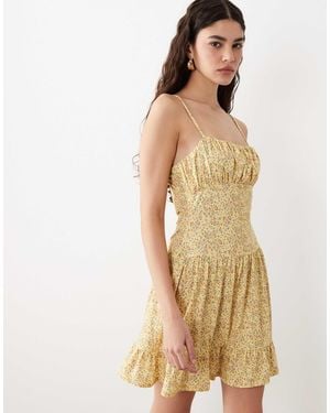 ASOS Cami Gathered Skirt Mini Dress - Natural