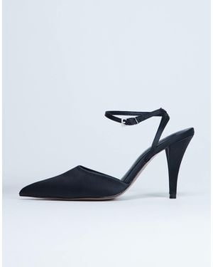 TOPSHOP Demi Cone Heel Pumps With Tie - Blue