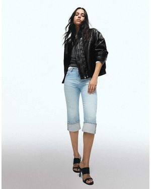 Bershka Capri-jeans mit krempel - Weiß