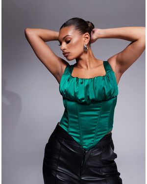 Taideux – größere brust – alyssa – korsett-oberteil aus satin - Grün