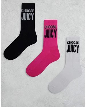 Juicy Couture 3 Pack Socks - Pink