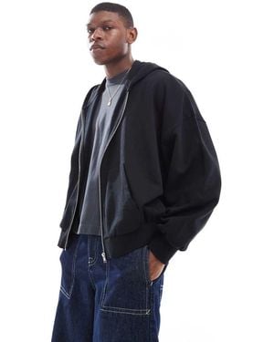 ASOS Essential Oversized Boxy Zip Through Hoodie - Blue