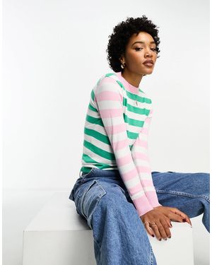 Gianni Feraud Contrast Trim Striped Jumper - White