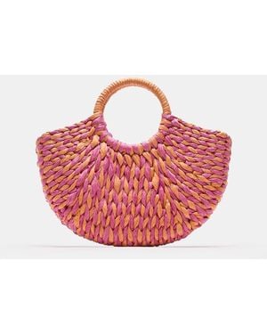 Pull&Bear Woven Top Handle Bag - Pink