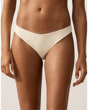 Oysho Medium-coverage U-cut Crinkle Bikini Briefs - Brown