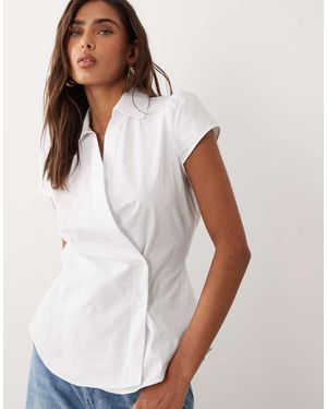 ASOS Overhemd Met Overslag En Kapmouwen - Wit