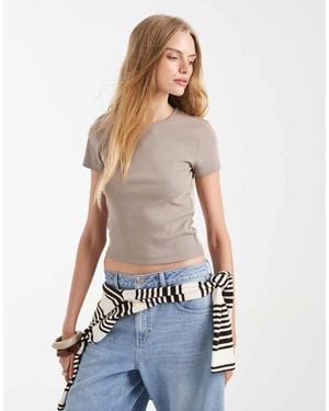 Vero Moda Ribbed Round Neck T-shirt - White