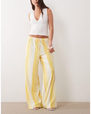 ASOS Co-ord Wide Leg Texture Trouser - Natural
