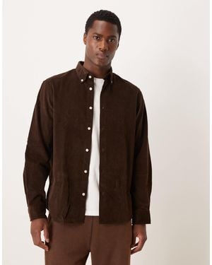 SELECTED 100% Cotton Cord Shirt - Brown