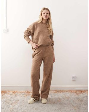 Collusion Oversized Knitted Co-ord joggers - Natural