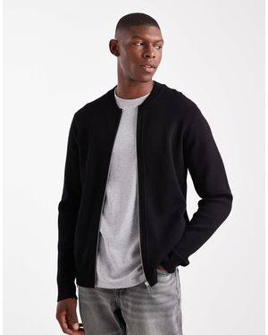 Threadbare – bomber-strickjacke - Schwarz