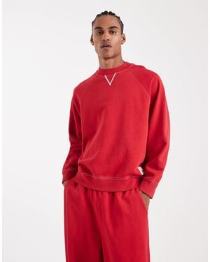 Collusion Circular Design Collection Heavyweight Boxy Sweatshirt - Red