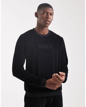 BOSS Sweat d'ensemble confort en velours - Bleu