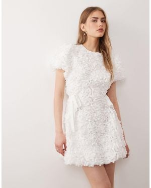 Sister Jane Dream Bridal Petalscape Floral Tulle Mini Dress - White