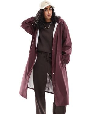 ASOS Rubberised Rain Parka Coat - Red