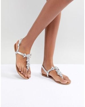 Lipsy Embellished Flat Sandal - Metallic