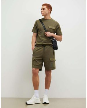 River Island Regular Fit Textured Cargo Shorts - Green