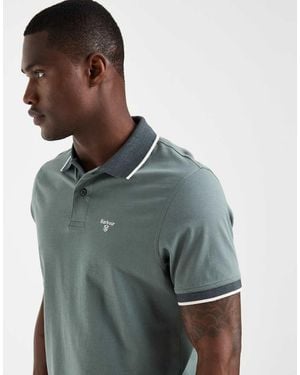 Barbour Cornsay Short Sleeve Tipped Polo Shirt - Grey