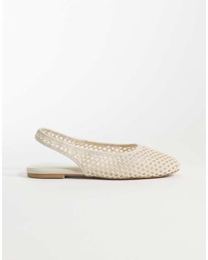 ONLY Sling Back Mesh Ballerina - Natural
