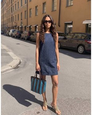 Vero Moda Sleeveless Shift Denim Mini Dress - Blue