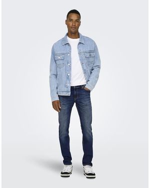 Only & Sons Slim-Fit Jeans Van Denim - Blauw