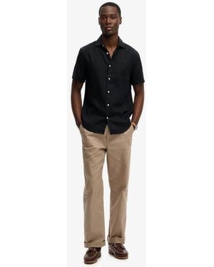 Superdry Riviera Short Sleeve Linen Shirt - Black