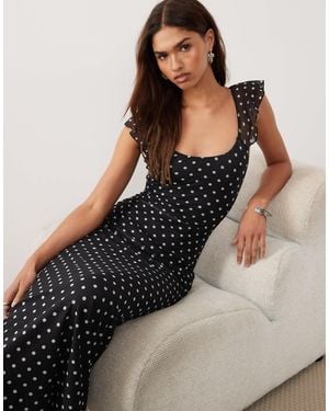 Princess Polly Sandberg Frill Sleeve Maxi Dress - Black