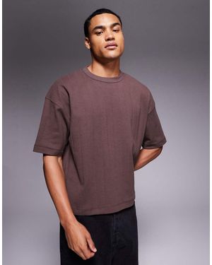 ASOS Oversized Boxy Fit Textured Rib T-shirt - Purple