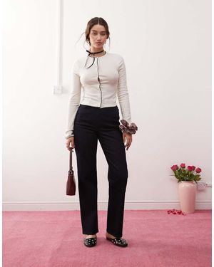 Miss Selfridge Vaqueros De Pernera Recta Con Lavado Azul Añil De - Rosa
