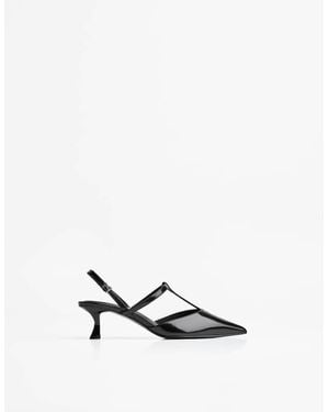 Bershka Schoenen Met Kitten Hak En Bandje - Wit