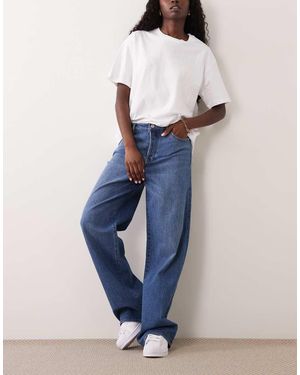 GOOD AMERICAN Jeans A Fondo Ampio Lavaggio Vintage - Blu