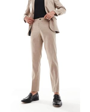 SELECTED Wool Blend Slim Fit Pants - Natural