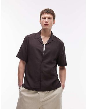 TOPMAN Camicia A Maniche Corte Regular Fit - Nero