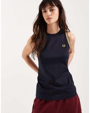 Fred Perry Tipped Logo Tank Top - Blue