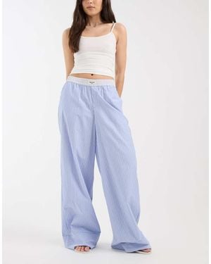 JJXX Poplin Stripe Trousers - Blue